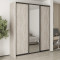 MebelStar Three-door wardrobe Standard BG 2DSP/Mirror Alaska gray, 200x60x240 cm (MBS-8720)