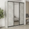 MebelStar Three-door wardrobe Standard BG 2DSP/Mirror Concrete, 200x60x240 cm (MBS-8708)