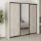 MebelStar Three-door wardrobe Standard BG 2DSP/Mirror Alaska gray, 210x45x210 cm (MBS-8391)