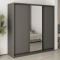 MebelStar Three-door wardrobe Standard BG 2DSP/Mirror Anthracite, 210x45x210 cm (MBS-8343)