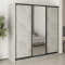 MebelStar Three-door wardrobe Standard BG 2DSP/Mirror Concrete, 210x45x210 cm (MBS-8379)