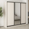 MebelStar Three-door wardrobe Standard BG 2DSP/Mirror Cashmere, 210x45x210 cm (MBS-8367)