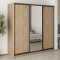 MebelStar Three-door wardrobe Standard BG 2DSP/Mirror Sonoma Oak, 210x45x210 cm (MBS-8355)