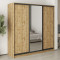 MebelStar Three-door wardrobe Standard BG 2DSP/Mirror Tahoe oak, 210x45x210 cm (MBS-8427)