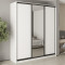 MebelStar Three-door wardrobe Standard BG 2DSP/Mirror Alaska white, 210x45x240 cm (MBS-8655)