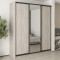 MebelStar Three-door wardrobe Standard BG 2DSP/Mirror Alaska gray, 210x45x240 cm (MBS-8715)