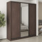 MebelStar Three-door wardrobe Standard BG 2DSP/Mirror Ristreto oak, 210x45x240 cm (MBS-8727)