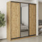 MebelStar Three-door wardrobe Standard BG 2DSP/Mirror Tahoe oak, 210x45x240 cm (MBS-8751)