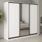 MebelStar Three-door wardrobe Standard BG 2DSP/Mirror Alaska white, 220x45x210 cm (MBS-8332)
