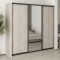 MebelStar Three-door wardrobe Standard BG 2DSP/Mirror Alaska gray, 220x45x210 cm (MBS-8392)