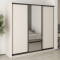 MebelStar Three-door wardrobe Standard BG 2DSP/Mirror Cashmere, 220x45x210 cm (MBS-8368)