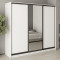 MebelStar Three-door wardrobe Standard BG 2DSP/Mirror Alaska white, 230x45x210 cm (MBS-8333)