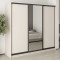 MebelStar Three-door wardrobe Standard BG 2DSP/Mirror Cashmere, 230x45x210 cm (MBS-8369)