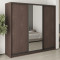 MebelStar Three-door wardrobe Standard BG 2DSP/Mirror Ristreto oak, 230x45x210 cm (MBS-8405)