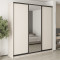 MebelStar Three-door wardrobe Standard BG 2DSP/Mirror Cashmere, 230x45x240 cm (MBS-8693)