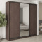 MebelStar Three-door wardrobe Standard BG 2DSP/Mirror Ristreto oak, 230x45x240 cm (MBS-8729)