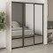 MebelStar Three-door wardrobe Standard BG 3 Mirrors Alaska gray, 180x45x210 cm (MBS-8496)