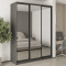 MebelStar Three-door wardrobe Standard BG 3 Mirrors Anthracite, 180x45x240 cm (MBS-8772)