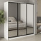 MebelStar Three-door wardrobe Standard BG 3 Mirrors Alaska white, 190x60x210 cm (MBS-8443)