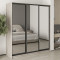 MebelStar Three-door wardrobe Standard BG 3 Mirrors Alaska gray, 190x60x210 cm (MBS-8503)
