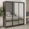 MebelStar Three-door wardrobe Standard BG 3 Mirrors Ristreto oak, 190x60x210 cm (MBS-8515)