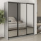 MebelStar Three-door wardrobe Standard BG 3 Mirrors Gray mouse, 190x60x210 cm (MBS-8527)