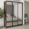 MebelStar Three-door wardrobe Standard BG 3 Mirrors Ristreto oak, 190x45x240 cm (MBS-8833)