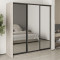 MebelStar Three-door wardrobe Standard BG 3 Mirrors Alaska gray, 200x45x210 cm (MBS-8498)