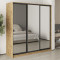 MebelStar Three-door wardrobe Standard BG 3 Mirrors Tahoe Oak, 200x45x210 cm (MBS-8534)