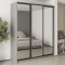 MebelStar Three-door wardrobe Standard BG 3 Mirrors Gray mouse, 200x45x240 cm (MBS-8846)