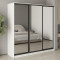 MebelStar Three-door wardrobe Standard BG 3 Mirrors Alaska white, 210x45x210 cm (MBS-8439)