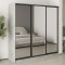 MebelStar Three-door wardrobe Standard BG 3 Mirrors Concrete, 210x45x210 cm (MBS-8487)