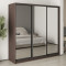 MebelStar Three-door wardrobe Standard BG 3 Mirrors Ristreto oak, 210x45x210 cm (MBS-8511)