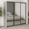 MebelStar Three-door wardrobe Standard BG 3 Mirrors Gray mouse, 210x45x210 cm (MBS-8523)