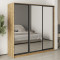MebelStar Three-door wardrobe Standard BG 3 Mirrors Tahoe Oak, 210x45x210 cm (MBS-8535)