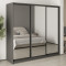 MebelStar Three-door wardrobe Standard BG 3 Mirrors Anthracite, 220x45x210 cm (MBS-8452)