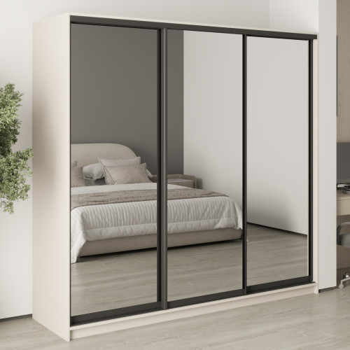 Шкаф-купе трехдверный MebelStar Стандарт BG 3 Зеркала 220x45x210 см Кашемир (MBS-8476)