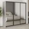 MebelStar Three-door wardrobe Standard BG 3 Mirrors Gray mouse, 220x45x210 cm (MBS-8524)