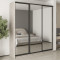 MebelStar Three-door wardrobe Standard BG 3 Mirrors Alaska gray, 220x45x240 cm (MBS-8824)