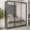 MebelStar Three-door wardrobe Standard BG 3 Mirrors Anthracite, 220x45x240 cm (MBS-8776)