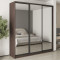 MebelStar Three-door wardrobe Standard BG 3 Mirrors Ristreto oak, 220x45x240 cm (MBS-8836)