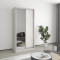 MebelStar Two-door wardrobe Standard AL Chipboard/Mirror Alaska gray, 100x45x210 cm (MBS-2396)