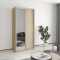 MebelStar Two-door wardrobe Standard AL Chipboard/Mirror Sonoma Oak, 100x45x210 cm (MBS-2369)
