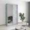 MebelStar Two-door wardrobe Standard AL Chipboard/Mirror Concrete, 110x45x210 cm (MBS-2388)