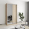 MebelStar Two-door wardrobe Standard AL Chipboard/Mirror Sonoma Oak, 110x45x210 cm (MBS-2370)