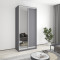 MebelStar Two-door wardrobe Standard AL Chipboard/Mirror Anthracite, 110x45x240 cm (MBS-3673)