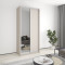 MebelStar Two-door wardrobe Standard AL Chipboard/Mirror Cashmere, 110x45x240 cm (MBS-3691)