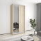 MebelStar Two-door wardrobe Standard AL Chipboard/Mirror Sonoma Oak, 110x45x240 cm (MBS-3682)