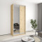 MebelStar Two-door wardrobe Standard AL Chipboard/Mirror Tahoe oak, 110x45x240 cm (MBS-3718)