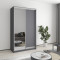 MebelStar Two-door wardrobe Standard AL Chipboard/Mirror Anthracite, 120x45x210 cm (MBS-2362)
